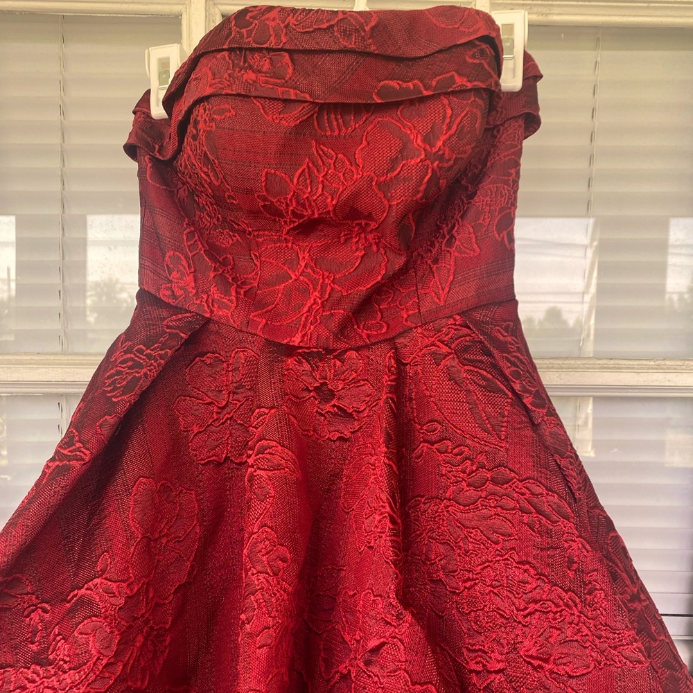 red pageant gown